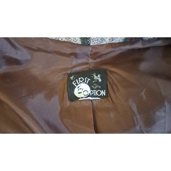 Womens Vintage Southwest Blanket Blazer Wool Blend Gray Black Preppy Lined XL - Picture 4 of 5